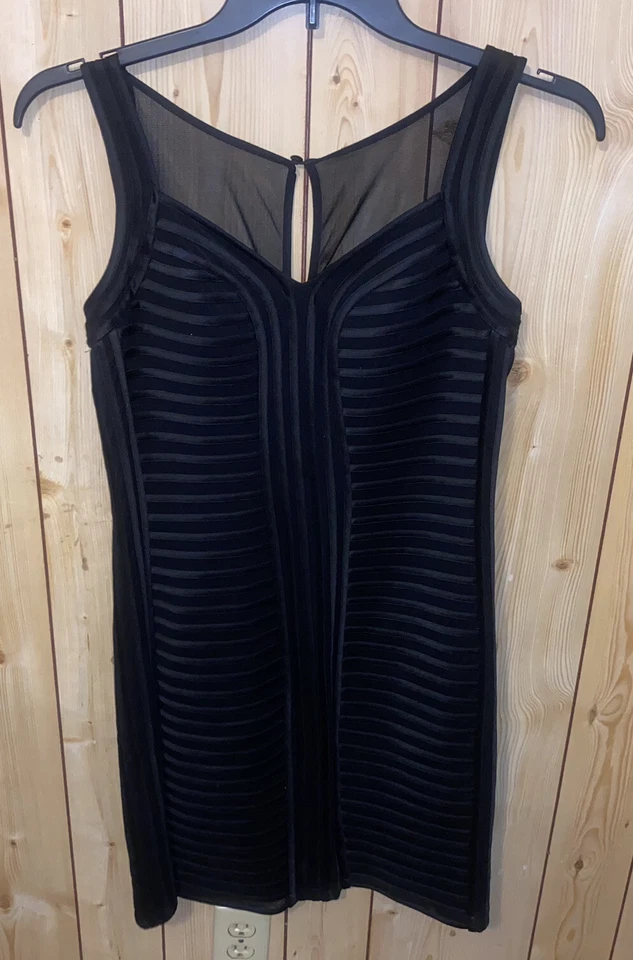 Vestido formal de fiesta forrado con cuello en V negro talla 4 Cartise para mujer Foto 1 de 4