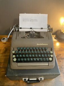 Smith Corona Silent Portable Typewriter - Brown, Case, New Ribbon Tested Works