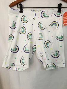 New Wonder Nation Rainbow Clouds Biker Shorts Girls Tough Cotton XL 14-16 Plus - Picture 1 of 4