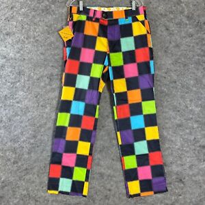 Loud Mouth Golf Pants Men's 32 X 32 NEW Colorful Check Flat Front