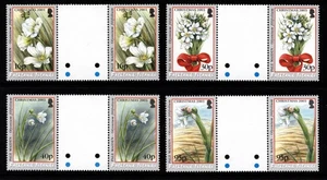 FALKLAND ISLANDS  2003  CHRISTMAS  NATIONAL FLOWER  SET OF 4  GUTTER PAIRS   MNH - Picture 1 of 1