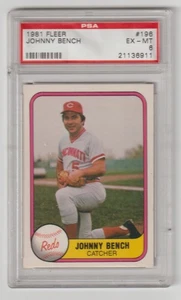 1981 Fleer #196 Johnny Bench PSA 6 - Picture 1 of 2