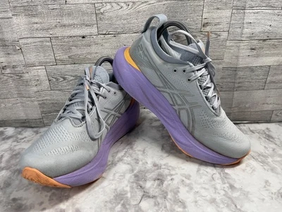 Asics Tenis Mujer 8M Gel-Nimbus 25 Zapatos para Correr Gris Púrpura Entrenador Atlético Foto 1 de 4