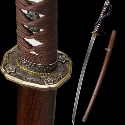 98 Espada Oficial Sable Militar Gunto Doblada Acero Afilada Japonesa Samurai Katana Foto 1 de 4