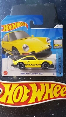 Hot Wheels ~ Porsche 911 Carrera RS 2.7, S/Card, Stunning Bright Yellow.  NEW!! - Image 1 of 4