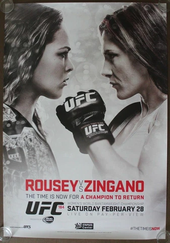 Official UFC 184 Rousey vs Zingano Poster 27x39 (Near Mint) Cover