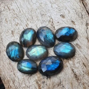 5 Pcs AAA+ Top Quality 4x6mm- 13x18mm Labradorite Oval Rose Cut Gemstone | - Picture 1 of 5