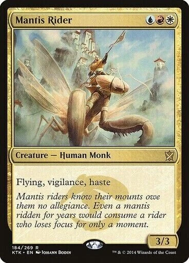 Mantis Rider SP Khans of Tarkir MTG Magic the Gathering Gold English Card - Image 1 of 1