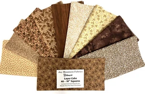 I Love Brown Layer Cake 40 -10" Squares Quilting & Sewing Fabric - Picture 1 of 1