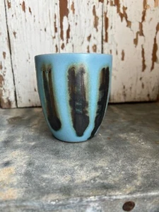 Rare Marshall Studios Gordon Martz Incised Planter Blue Brown - Picture 1 of 4