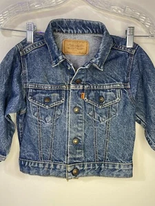 Vintage Levi's Jean Jacket Orange Tab 4T - Picture 1 of 19