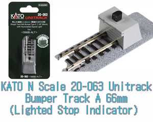 KATO N Scale 20-063 Unitrack Bumper Track A 66mm (Lighted Stop Indicator) New - Picture 1 of 3