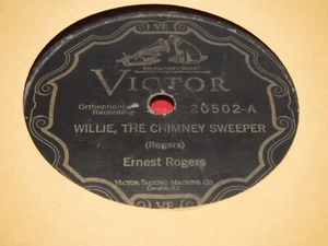 Ernest Rogers Willie Chimney Sweeper Victor 20502 78 RPM Vernon Dalhart Casey - Imagen 1 de 5