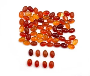 Natürlicher Karneol Oval Cabochon Lose Edelstein Lot 175 Stck. 4*6 MM 100 CT - Bild 1 von 6