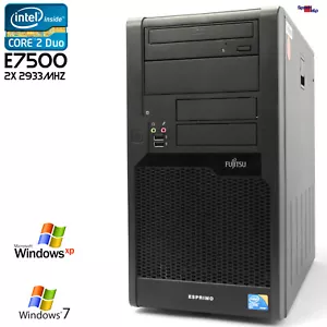 Pc Computer Fujitsu Esprimo P5730 D2811 Rs-232 Port 160gb 4gb Ram Windows Xp 7 - Picture 1 of 10