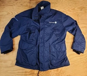 AT&T Logo Blue Uniform Work Full Zip Mens Coat Size Large - Picture 1 of 12