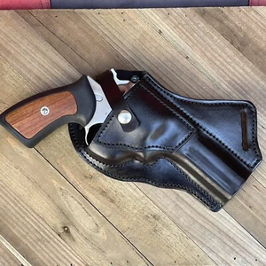 Leather Cross Draw Holster RUGER COLT Smith & Wesson L Frame (READ LEAD TIME) - Picture 1 of 11