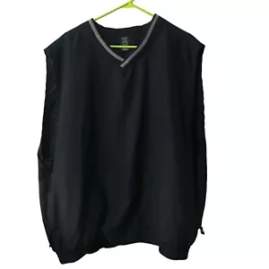 GIUBBOTTO NIKE NERO SENZA MANICHE GOLF WINDBREAKER PULLOVER COLLO A V UOMO XXL - Foto 1 di 4