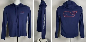 Sudadera con capucha Vinyard Vines logotipo de ballena para mujer pequeña azul algodón poliéster ligera - Imagen 1 de 5