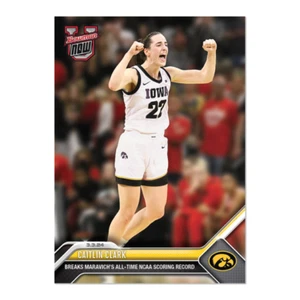 2024 BOWMAN U NOW #61 CAITLIN CLARK BREAKS PETE MARAVICH NCAA RECORD! IOWA - Picture 1 of 2