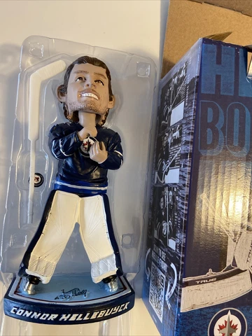 Conner Hellebuyck #37 Winnipeg Jets NHL 6.5" Ceramic Bobblehead Figure 2022 Ed Cover