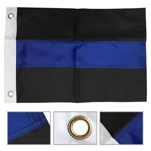 12x18 bestickt genäht Polizei dünne blaue Linie 210D Nylon Boot Auto Flagge 12"x18" - Bild 1 von 7