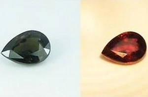 1.33 ct Natural Pear-cut Green- Red VS Garnet (Africa) - Picture 1 of 3