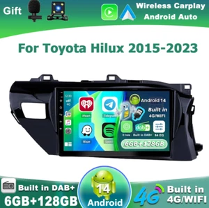 4G DAB+ Head Unit Android 14 For Toyota Hilux 2015-2023 Car Stereo GPS QLED 128G - Picture 1 of 17