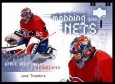 2001-02 UPPER DECK MASK COLLECTION JOSE THEODORE MONTREAL CANADIENS #116