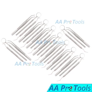 9 Basic Dental Sets- Explorer Probe+Dental Mirror+College Cotton Plier - Picture 1 of 3