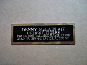 Denny McLain Tigers 1968 AL MVP Award Baseball Cube / Holder Nameplate 1X3 - Picture 1 of 12