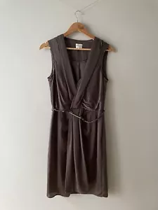 Reiss 'Julie' Dress UK 10 Brown Satin Evening Party Cocktail Knee Length - Picture 1 of 14