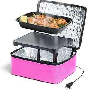 HotLogic Mini Portable Electric Lunch Box Food Heater - Innovative 120V, Pink - Picture 1 of 6