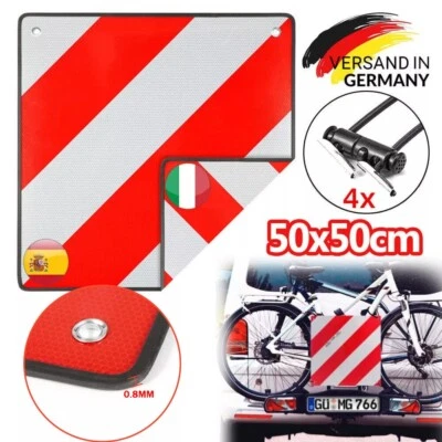 2 in 1 Warning Signs Warning Board 50 x 50 cm Red White Italy and Spain Aluminium DE - Image 1 of 4