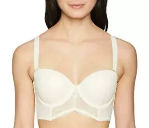 Soutien gorge femme Calvin Klein dentelle rose sans bretelles 32C, ivoire neuf avec étiquettes - Photo 1/3