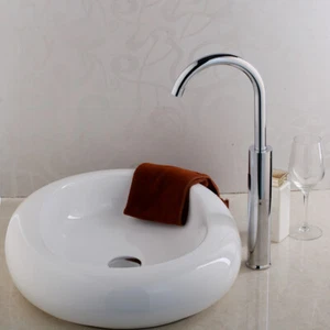 Electronic Sensor Touchless Bathroom Sink Faucet Commercial Free Hands Mixer Tap - Picture 1 of 6
