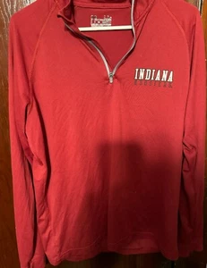 Indiana Hoosiers Men’s Red Long Sleeve Lightweight Pullover Under Armour - L - Picture 1 of 6