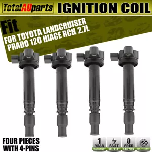 4Pcs Ignition Coil for Toyota Landcruiser Prado RZJ120 2001-2009 Hiace SBV 2.7L - Picture 1 of 9