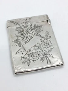 Custodia carta argento sterling antica ornata - movimento estetico/floreale - Foto 1 di 17