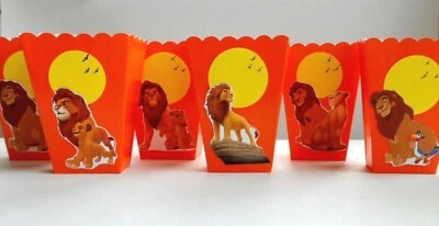  The Lion King Party favores palomitas de maíz / caja de dulces / bolsa de regalos, 10 PIEZAS Foto 1 de 4