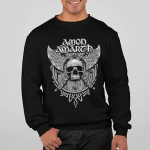 Herren Pullover Amon Amarth Deadhead Skull Sweatshirt Hochwertiger Print Pulli - Bild 1 von 3