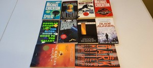 10 Book Sci Fi Lot | Paperback Crichton , Herbert , Adams , Cook , Weir and more
