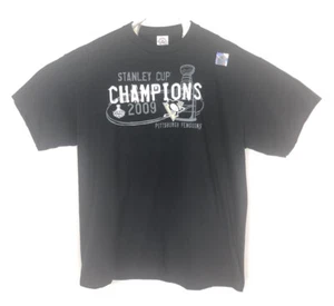 Pittsburgh Penguins 2009 Stanley Cup Champions Black T-Shirt Large - Picture 1 of 5