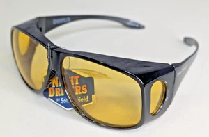 Nachtfahrer Brille Sonnenbrille Sonnenschutz gelbe Seitengläser Polycarbonat XL - Bild 1 von 10