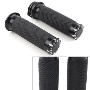 Pair 1" Black Handlebar Hand Grips Fit Harley Forty Eight 2019 2020 - Picture 1 of 9