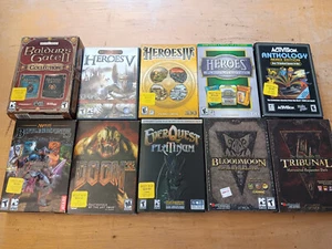 Lote de 10 juegos vintage en caja de CD Rom PC RPG: Doom Everquest Heroes Baldurs Gate LQQK - Imagen 1 de 10