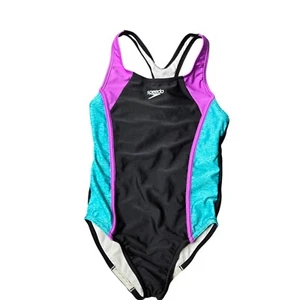 Speedo Colorblock One-Piece Girl's Swimsuit Size: M - Picture 1 of 3