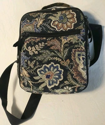 Fiambrera Vera Bradley Usada Retirada Java Azul Marino Patrón Camuflaje Paisley Boho Foto 1 de 4