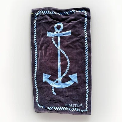 Blue Cotton Nautica Anchor Nautical Beach Towel 60”x33” Bath - Image 1 of 4