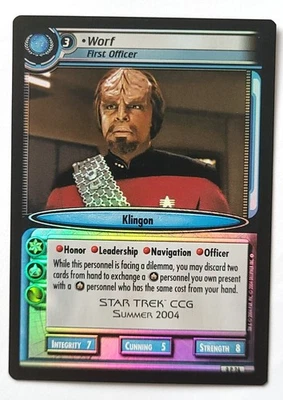 STAR TREK CCG/TCG 2E FOIL PROMO CARD OP24 - WORF FIRST OFFICER - Image 1 of 2